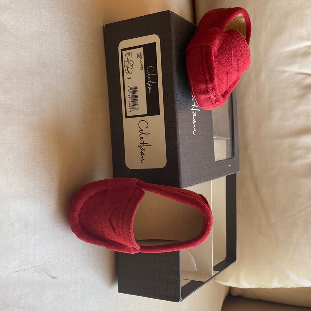 Baby Girl, Cole Hann, Red Suede loafer